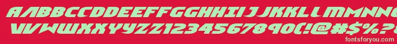 Ninjagardenexpandital-Schriftart – Grüne Schriften auf rotem Hintergrund