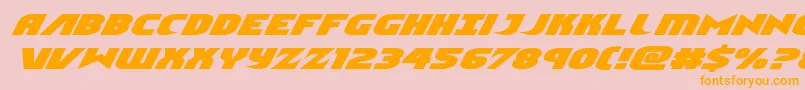 Ninjagardenexpandital-Schriftart – Orangefarbene Schriften auf rosa Hintergrund
