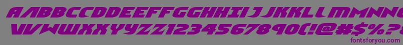 Czcionka Ninjagardenexpandital – fioletowe czcionki na szarym tle