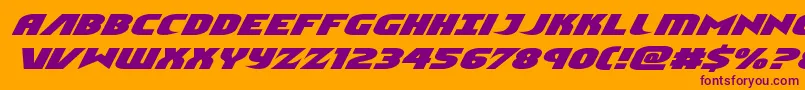 Шрифт Ninjagardenexpandital – фиолетовые шрифты на оранжевом фоне