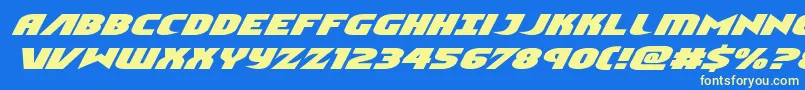 Ninjagardenexpandital Font – Yellow Fonts on Blue Background