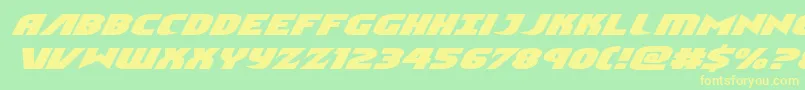 Ninjagardenexpandital Font – Yellow Fonts on Green Background