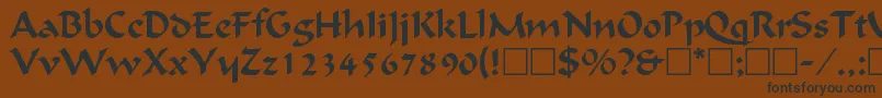 CalligraphicRegular-fontti – mustat fontit ruskealla taustalla