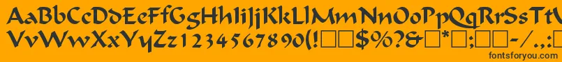 Fonte CalligraphicRegular – fontes pretas em um fundo laranja