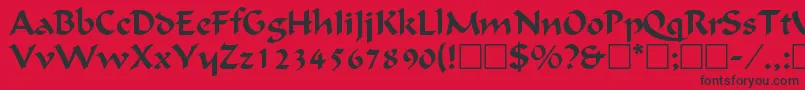 CalligraphicRegular Font – Black Fonts on Red Background