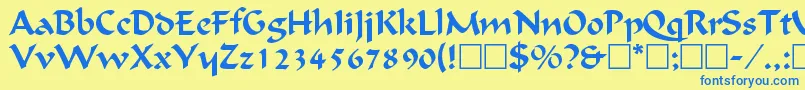 fuente CalligraphicRegular – Fuentes Azules Sobre Fondo Amarillo