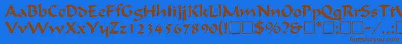 CalligraphicRegular Font – Brown Fonts on Blue Background