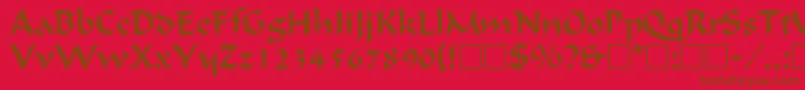 CalligraphicRegular Font – Brown Fonts on Red Background