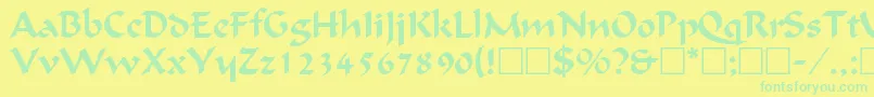 Шрифт CalligraphicRegular – зелёные шрифты на жёлтом фоне