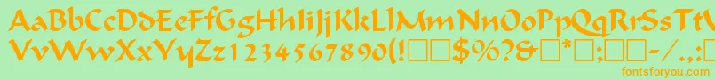 CalligraphicRegular Font – Orange Fonts on Green Background