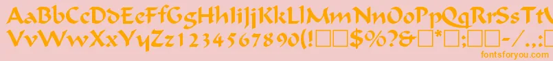 CalligraphicRegular Font – Orange Fonts on Pink Background