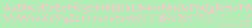 CalligraphicRegular-fontti – vaaleanpunaiset fontit vihreällä taustalla