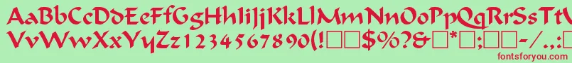 CalligraphicRegular Font – Red Fonts on Green Background