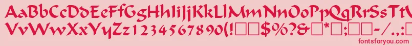 CalligraphicRegular Font – Red Fonts on Pink Background