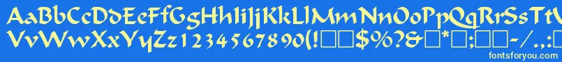 CalligraphicRegular Font – Yellow Fonts on Blue Background