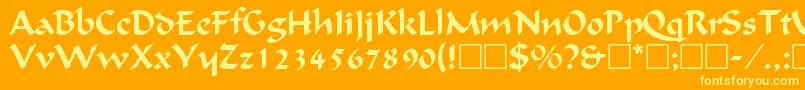 CalligraphicRegular Font – Yellow Fonts on Orange Background