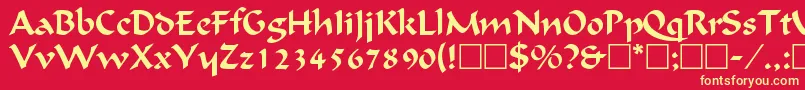 CalligraphicRegular Font – Yellow Fonts on Red Background