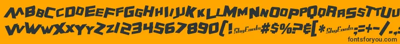 SfZeroGravityCondensedBoldItalic Font – Black Fonts on Orange Background
