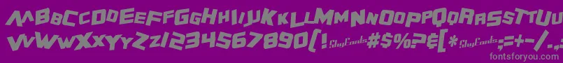 SfZeroGravityCondensedBoldItalic Font – Gray Fonts on Purple Background