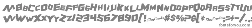 SfZeroGravityCondensedBoldItalic-fontti – harmaat kirjasimet valkoisella taustalla