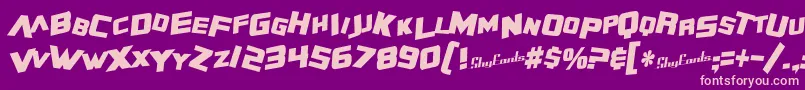 SfZeroGravityCondensedBoldItalic Font – Pink Fonts on Purple Background