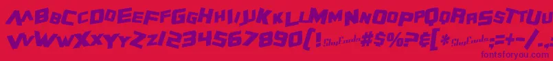 SfZeroGravityCondensedBoldItalic Font – Purple Fonts on Red Background