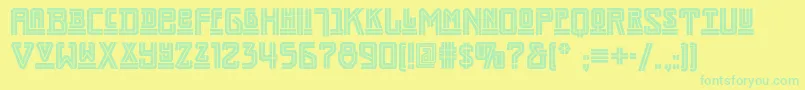 Darmstadtartsnf Font – Green Fonts on Yellow Background