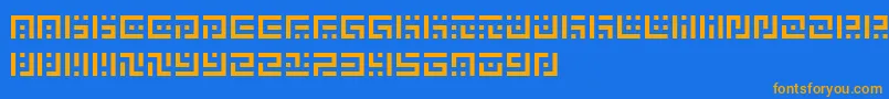 SymvolaUno Font – Orange Fonts on Blue Background