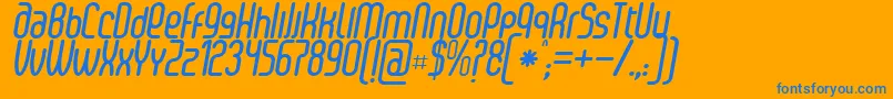 SenziBoldItalic Font – Blue Fonts on Orange Background