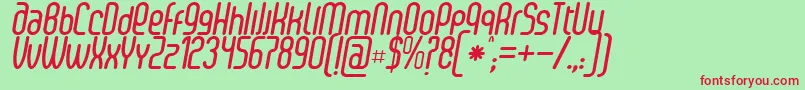 SenziBoldItalic Font – Red Fonts on Green Background