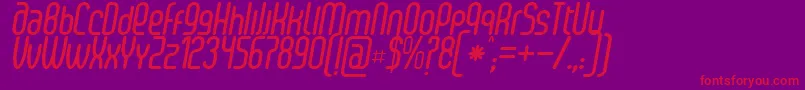 Weitere Informationen zur SenziBoldItalic-Schriftart SenziBoldItalic-Schriftart – Rote Schriften auf violettem Hintergrund