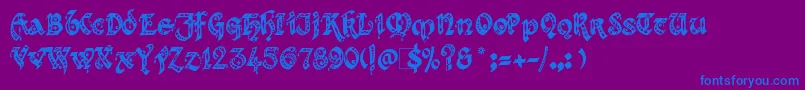 Kingthings Font – Blue Fonts on Purple Background