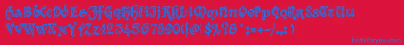 Kingthings Font – Blue Fonts on Red Background