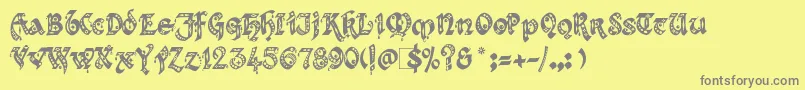 Kingthings Font – Gray Fonts on Yellow Background
