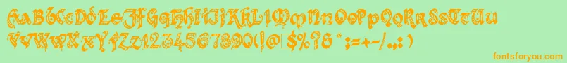 Kingthings Font – Orange Fonts on Green Background