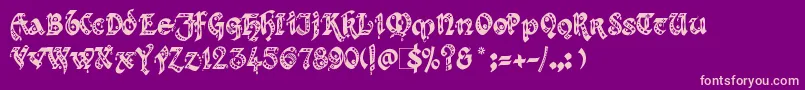 Kingthings Font – Pink Fonts on Purple Background