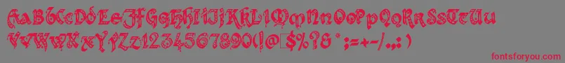 Kingthings Font – Red Fonts on Gray Background