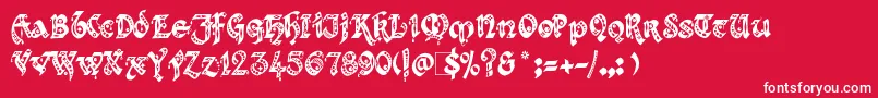 フォントKingthings – 赤い背景に白い文字
