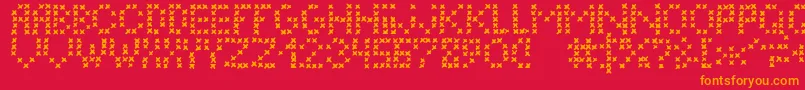 fuente LcEmbroidery – Fuentes Naranjas Sobre Fondo Rojo