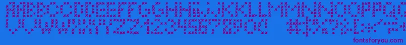 LcEmbroidery Font – Purple Fonts on Blue Background
