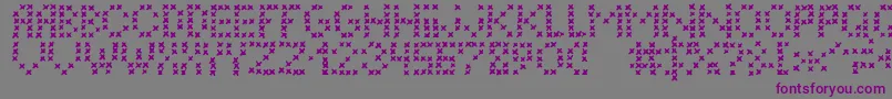 LcEmbroidery-Schriftart – Violette Schriften auf grauem Hintergrund