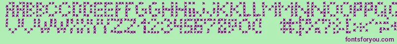 LcEmbroidery Font – Purple Fonts on Green Background