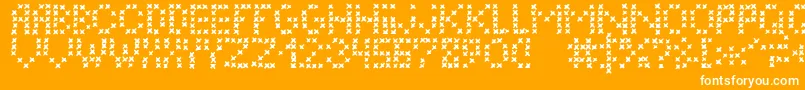 フォントLcEmbroidery – オレンジの背景に白い文字