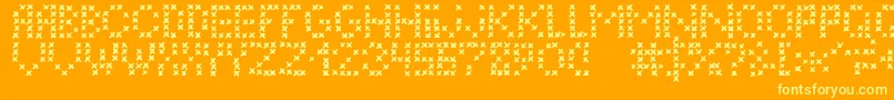 LcEmbroidery Font – Yellow Fonts on Orange Background