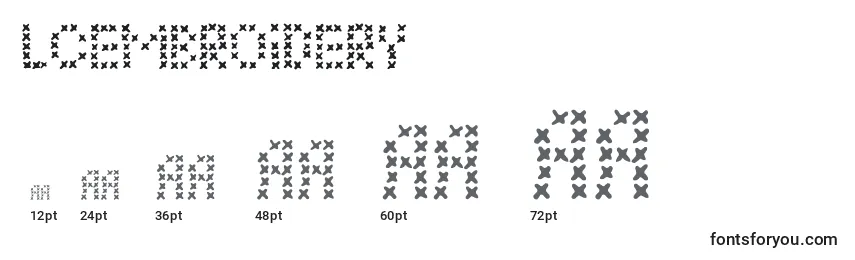 LcEmbroidery Font Sizes