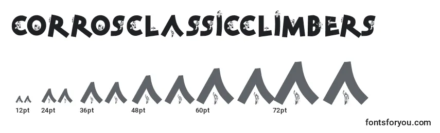 Размеры шрифта Corrosclassicclimbers