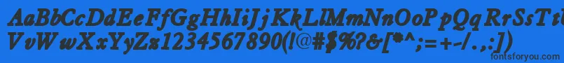 TiascosskBoldItalic Font – Black Fonts on Blue Background