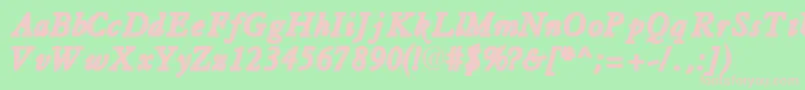 TiascosskBoldItalic Font – Pink Fonts on Green Background