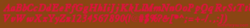 TiascosskBoldItalic Font – Red Fonts on Brown Background