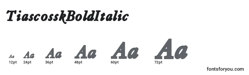 Größen der Schriftart TiascosskBoldItalic